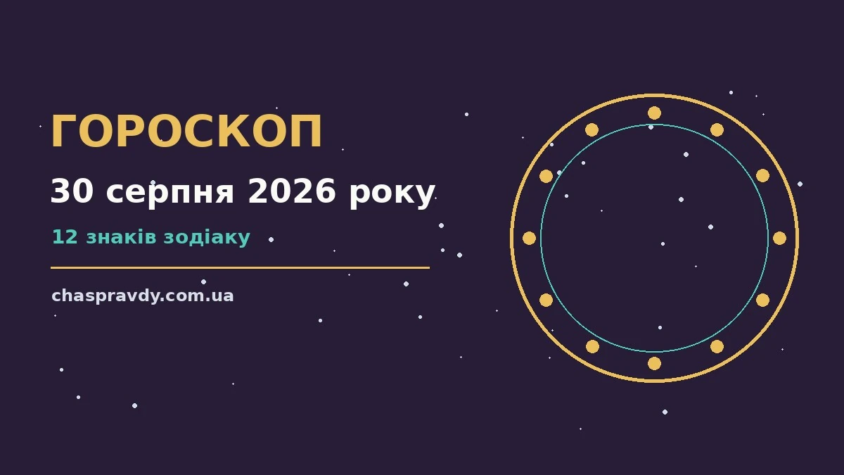 Гороскоп на 30 серпня 2026 року: головні підказки дня про настрій, справи та гроші