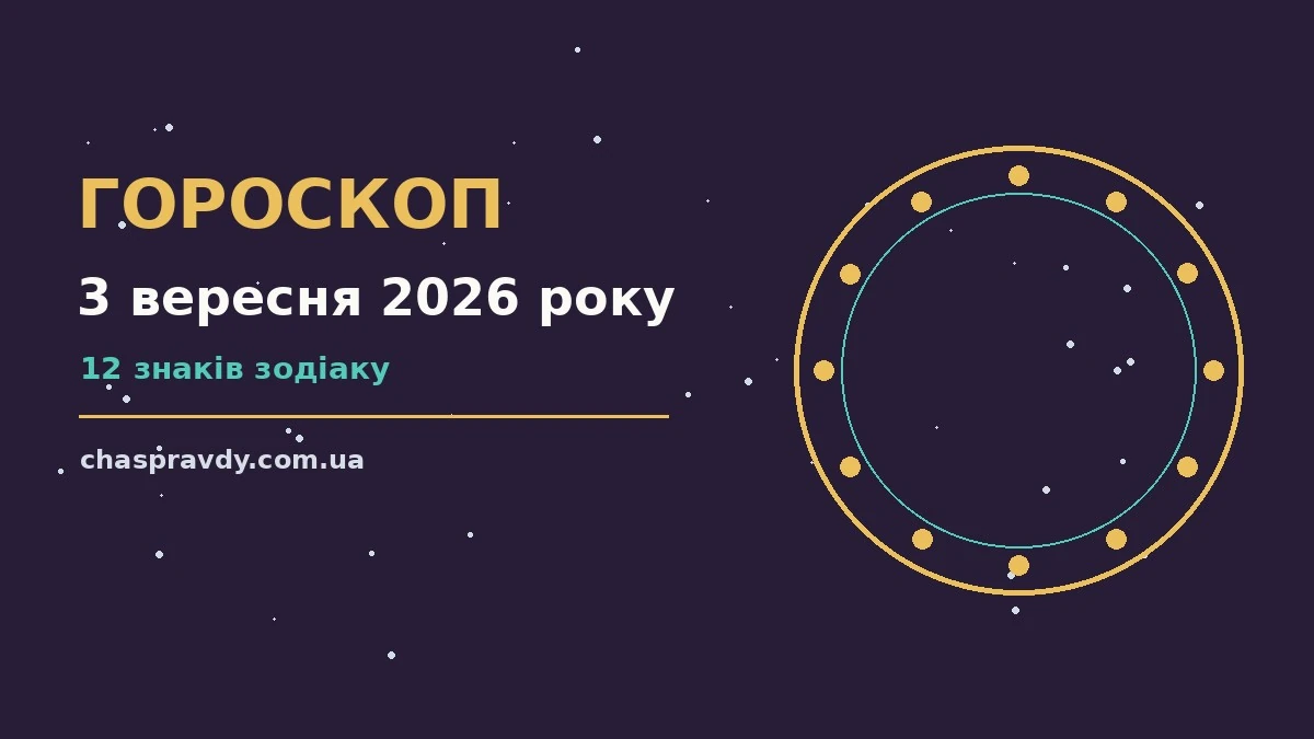 Астрологічний гороскоп на 3 вересня 2026 року — настрій, справи та фінанси