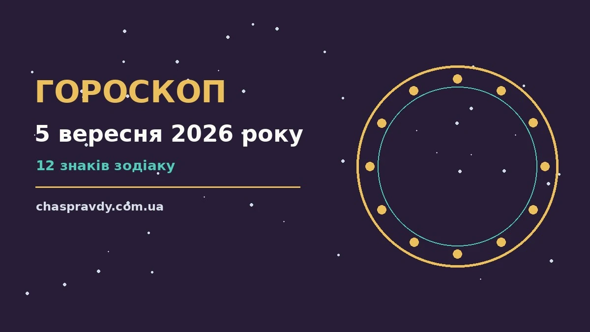 Гороскоп на 5 вересня 2026 року: головні підказки дня про настрій, справи та гроші