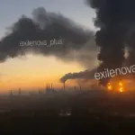Кадри пожежі в Москві після удару дронів по місцевому НПЗ